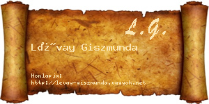 Lévay Giszmunda névjegykártya